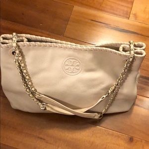 Tory Burch Light Oak Chain Strap Marion Tote